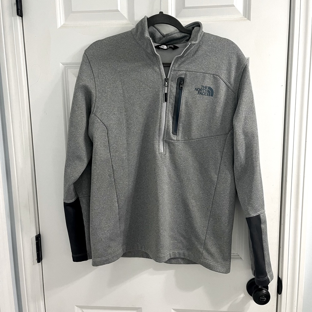 Mens North Face Fleece - Grey on Grey Half Zip